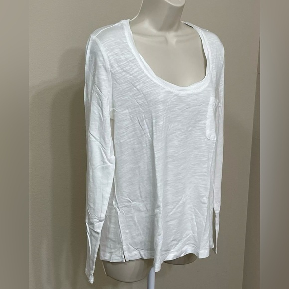 Social Standard by Sanctuary Women's White Scoop Neck Long Sleeve T-Shirt s S - Picture 3 of 10